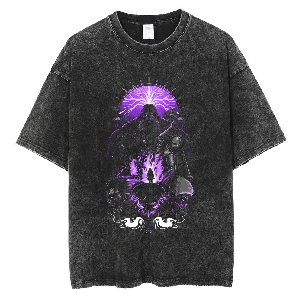 Горячее Аниме Атака Титанов Леви Аккерман Принт Выстиранная Футболка Мужчины Высококачественные Хлопковые Футболки Харадзюку Мужская Футболка Оверсайз