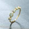 VENTFILLE Gold Color Real Opal Stone Ring for Women Girl Birthday Gift Shining Fashion Charm Jewelry Dropshipping Wholesale