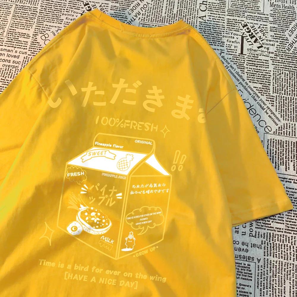 100% Fresh Pineapple Juice Time Is A Bird For Ever On The Wing Tshirt Casual Top Cotton Breathable T-Shirt Soft Loose Tees