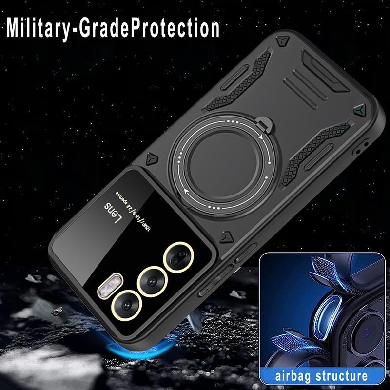 Противоударный чехол-броня для телефона OPPO Reno 12 для Oppo Reno 12 Pro, противоударный, с держателем-кольцом для пальца, магнитная крышка, чехлы Capa Reno 12