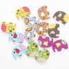 25 X 18mm 14pcs Mixed Color Elephants Wooden Buttons For Handmade Craft Fit Sewing And Scrapbooking