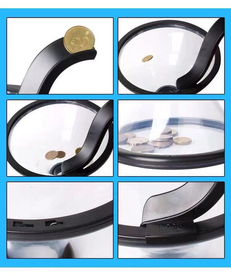 Креативная вращающаяся копилка-циклон: Прозрачная вращающаяся воронка для хранения монет
