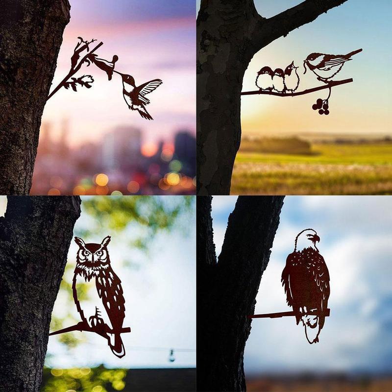 Gardening Ornaments Owl Bird Art Creative Simulation Animal Bird Ornament Garden Statues Yard Decor Gift Easter Decoration