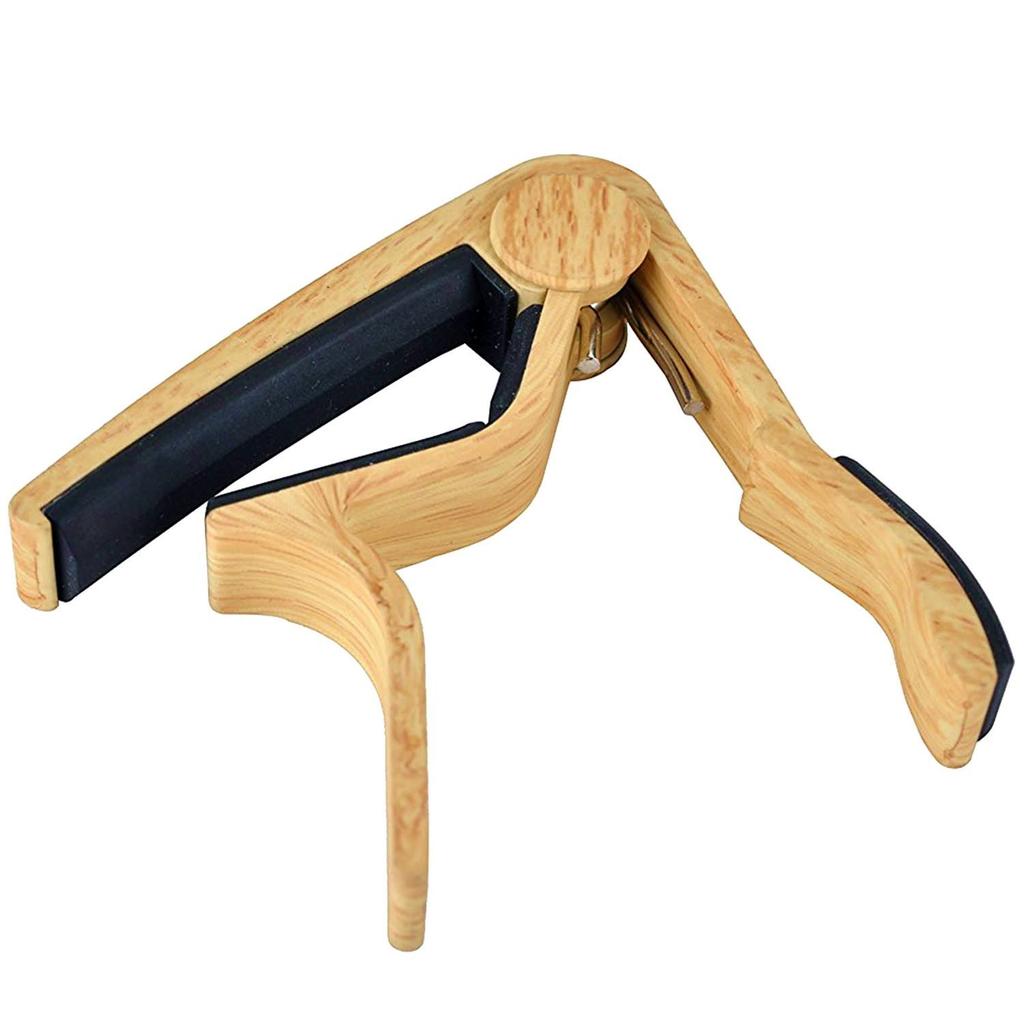WINGO One Touch Guitar Capo Tast Electric Capo для акустической гитары Wood 5 Picks Guitar, (Светлый цвет) -