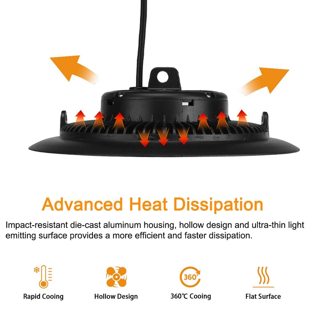 AC220V 6500K 200W 300W 500W Светодиодный светильник High Bay Высокая яркость Промышленное освещение Мастерская Склад Гараж Светодиодная лампа НЛО