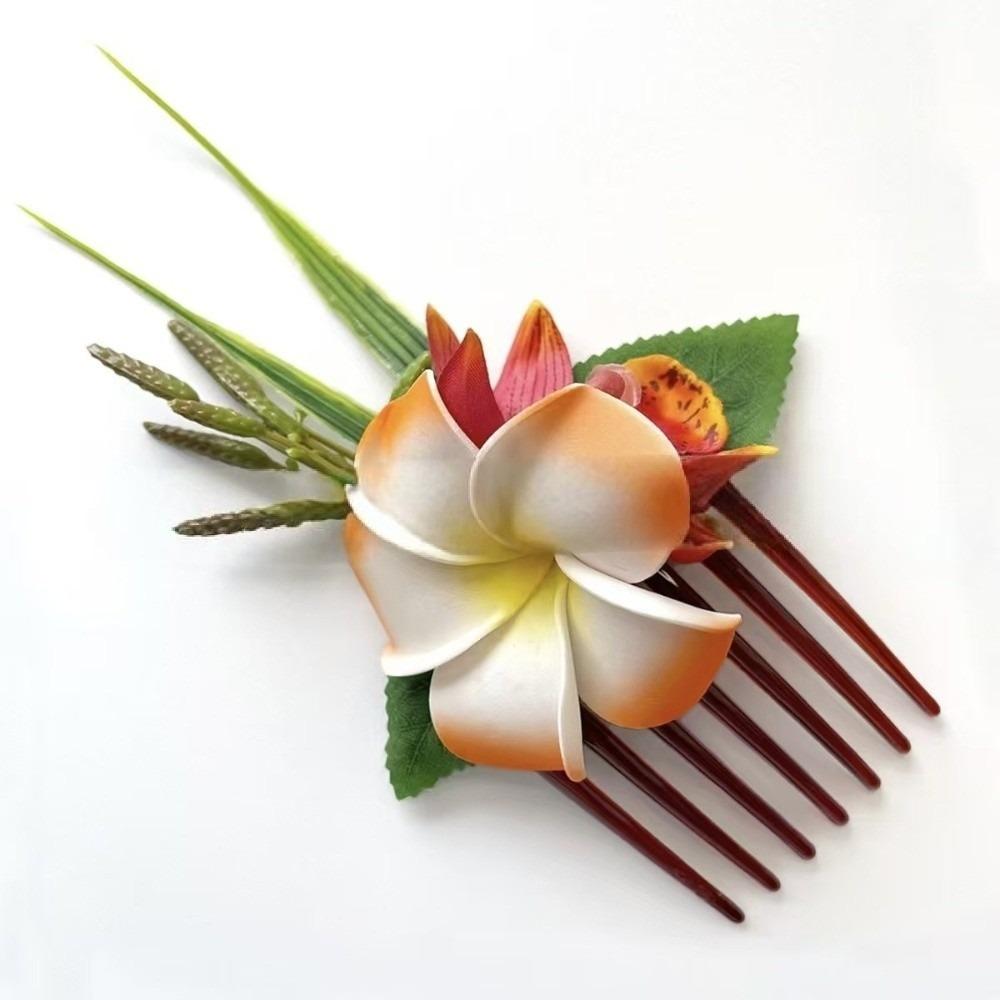 Temperament Plumeria Hair Comb Elegant Bohemian Style Hair Clip Fashion Side Clip Hair Clip Beach