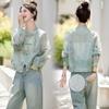 Chinese Style Embroidery Thin Coat Retro Temperament Versatile Cardigan Stand Collar Button Tassel Tang Suit Top