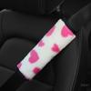 Car Cushion For Adults Youth Kids Breathable Universal Love Rabbit Fur Auto Interior Accessories Seat Belt Guard Safety Belt Pad