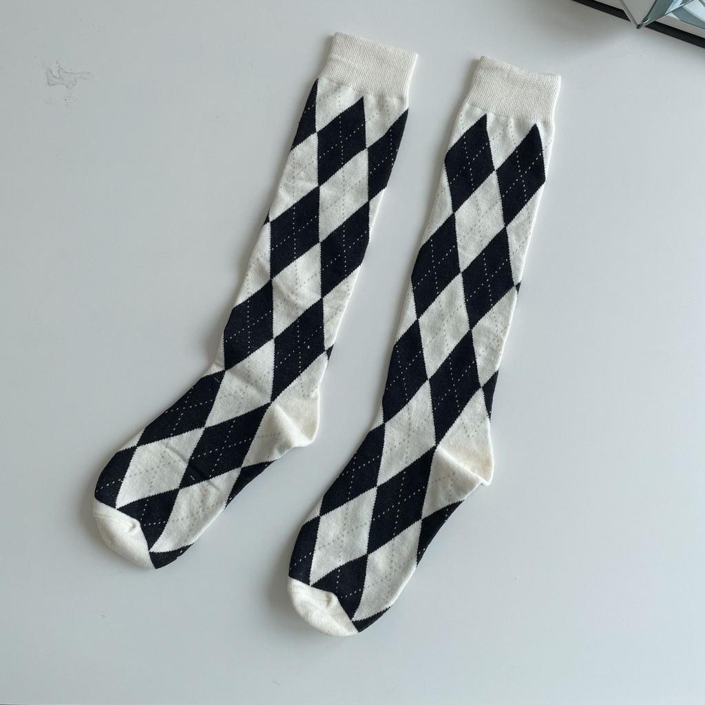 British Style Plaid Women Stockings Long Socks Japanese Style High School Students Thigh High Socks Girls Kawaii Cute Knee Socks