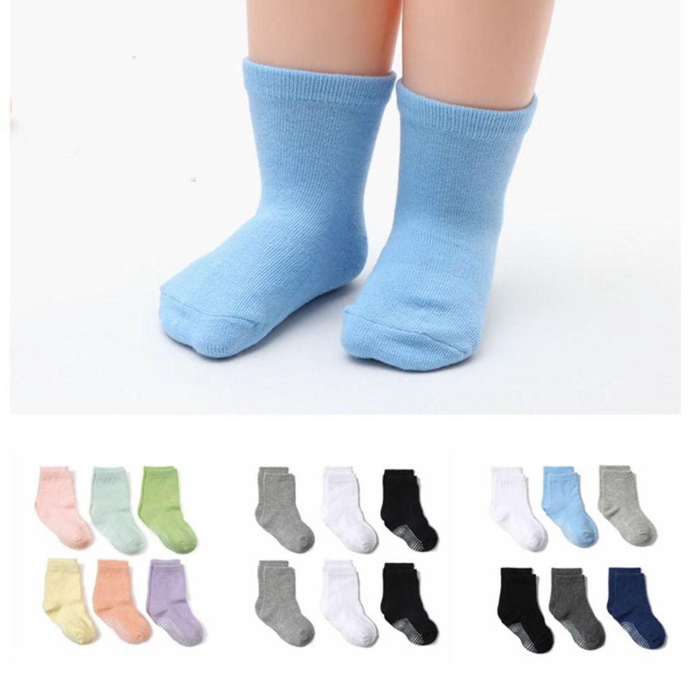 6Pairs Dispensing Toddle Short Tube Socks Non-slip Infant Socks Fashion Baby Cotton Socks  Children