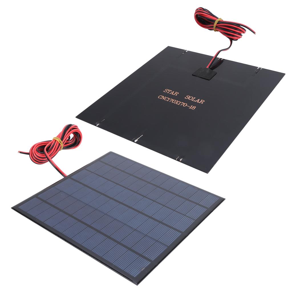 Solar Power Epoxy Module Board Polysilicon DC18V 4.5W Tool Supplies with 2meter Red Black Wire