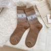 Fair Island Autumn And Winter Stacking Socks Children Thickened Warm Fluffy Medium Tube Calf Socks Snowflake Boneless New Year Cotton Socks