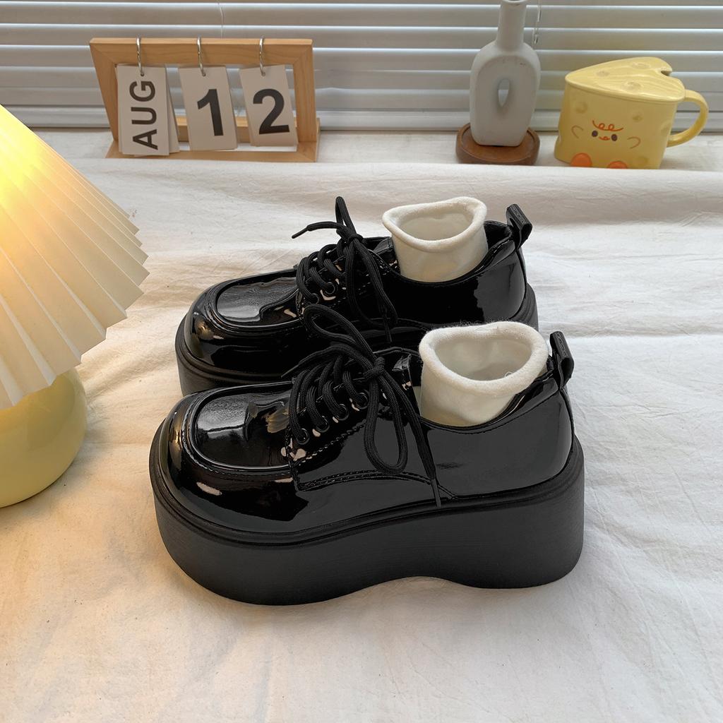 Черные ретро туфли на платформе в британском стиле, женские, 2025, новая осень, универсальные, увеличивающие рост, с мягкой подошвой, Мэри Джейн, одинарные туфли