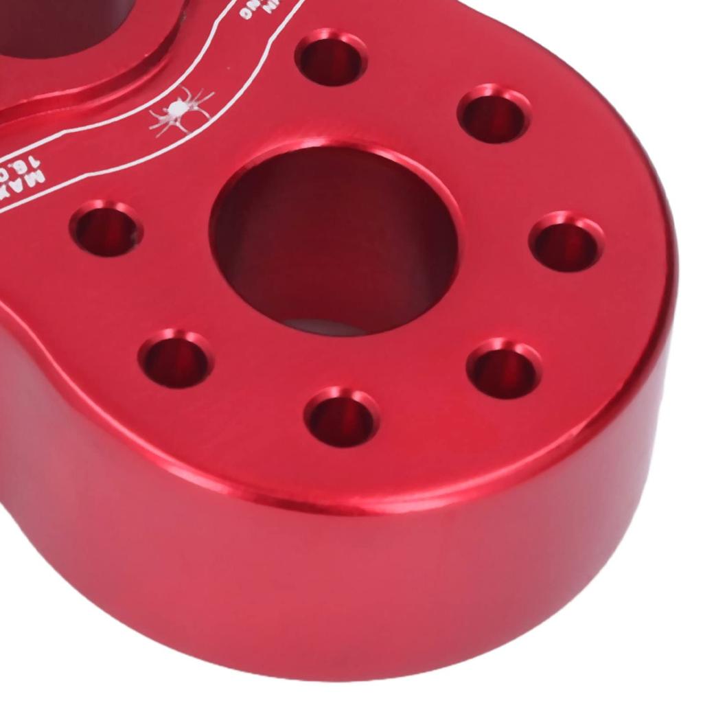 Крепление для плоской скобы лебедки, крепление для крюка лебедки, нагрузка 16000 фунтов, с резиновыми боковыми защитами, универсальный алюминиевый сплав для внедорожников, пикапов, внедорожников и т. д. (красный)