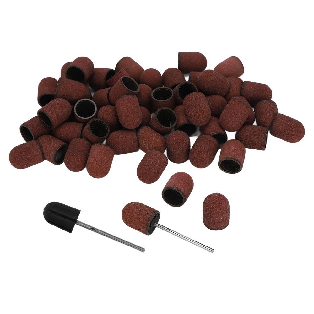 50 Pieces Set Replacement Bands Nail Drill Bits 80# Grit Nail Grinding Heads For Manicures