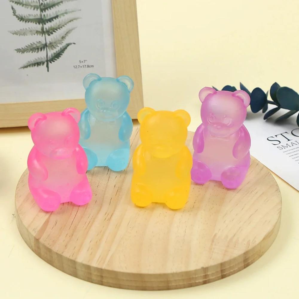 Tjelly Bear Squeeze Toy Slow Rebound Stress Relief Ball Cute Gummy Bear Shaped Decompression Fidget Toy