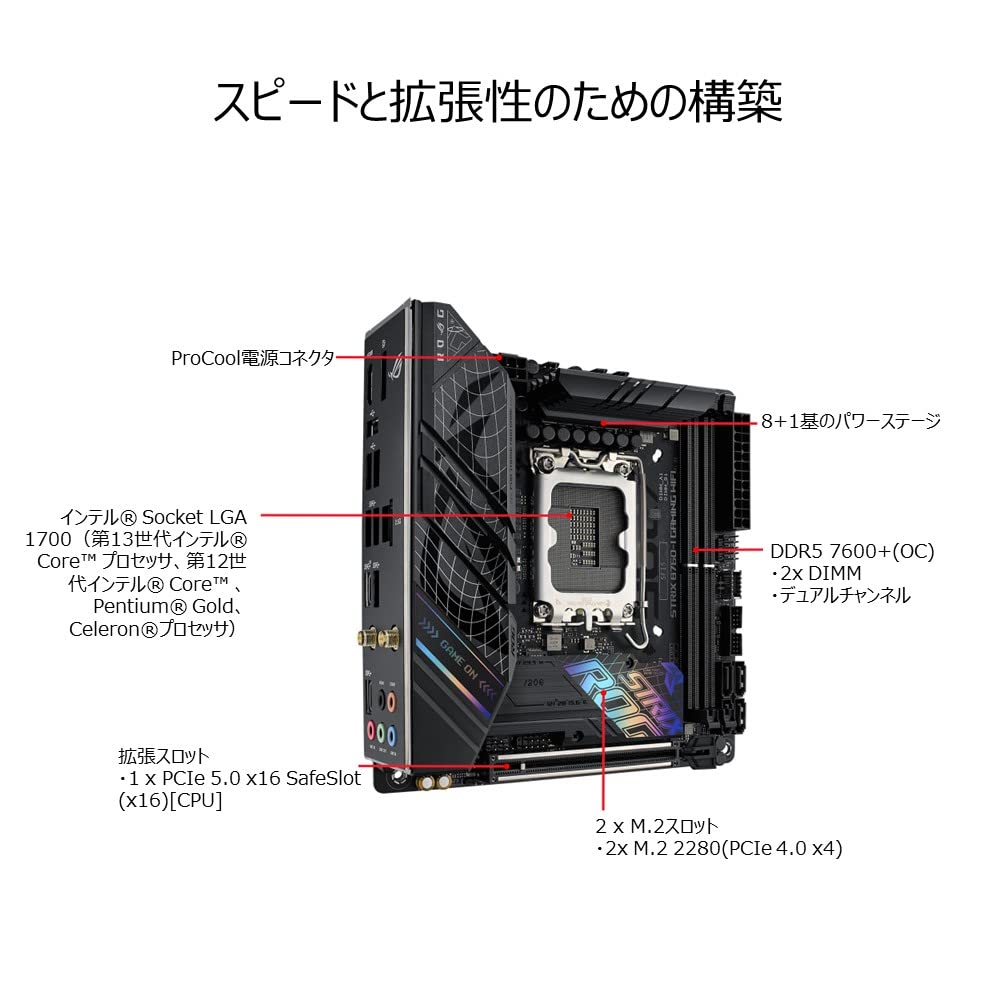 ASUS INTEL Generation CPU LGA1700 Compatible Motherboard ROG STRIX GAMING WIFI 13,12 B760-I Mini-ITX B760-I