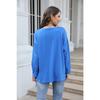 Spring and Autumn Ladies Blouse Long Sleeve Multicolor Loose Drop Shoulder Sleeve V-neck Solid Color Female Tops