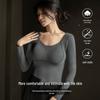 Women's Graphene Fleece-Lined Long Sleeve Underwear with Built-in Bra - 8866 Base Layer Top for Autumn/Winter