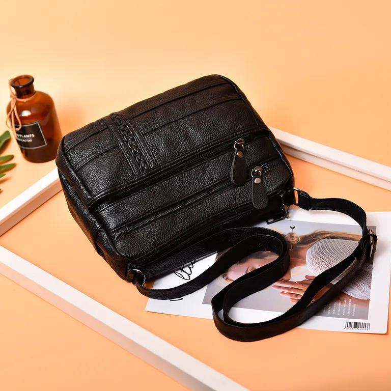 Женская сумка на одно плечо большой вместимости, женская однотонная повседневная сумка из мягкой кожи