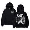 Rock Band Korn Graphic Hoodie Unisex Oversized Streetwear Man Vintage Hoodies Unisex Fleece Cotton Sweatshirt Branded Unisexs Clothing