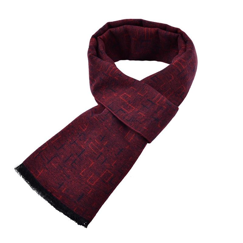 Новый мужской шарф, шелковый шарф с начесом, осень и зима, теплый и простой, элегантный, однотонный, деловой