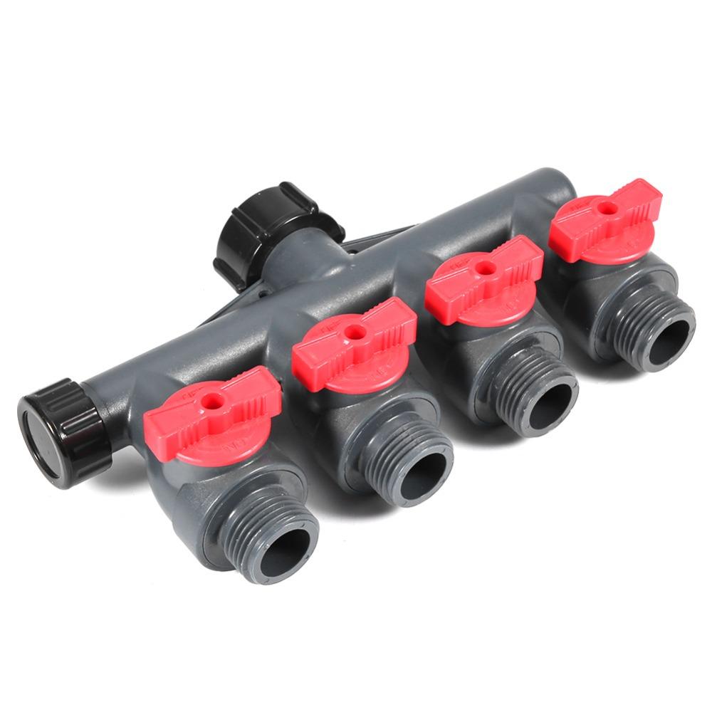4 Way 4 Way Hose Splitter Plastic Garden Hose Splitter Durable Water Tap Splitter Home Garden
