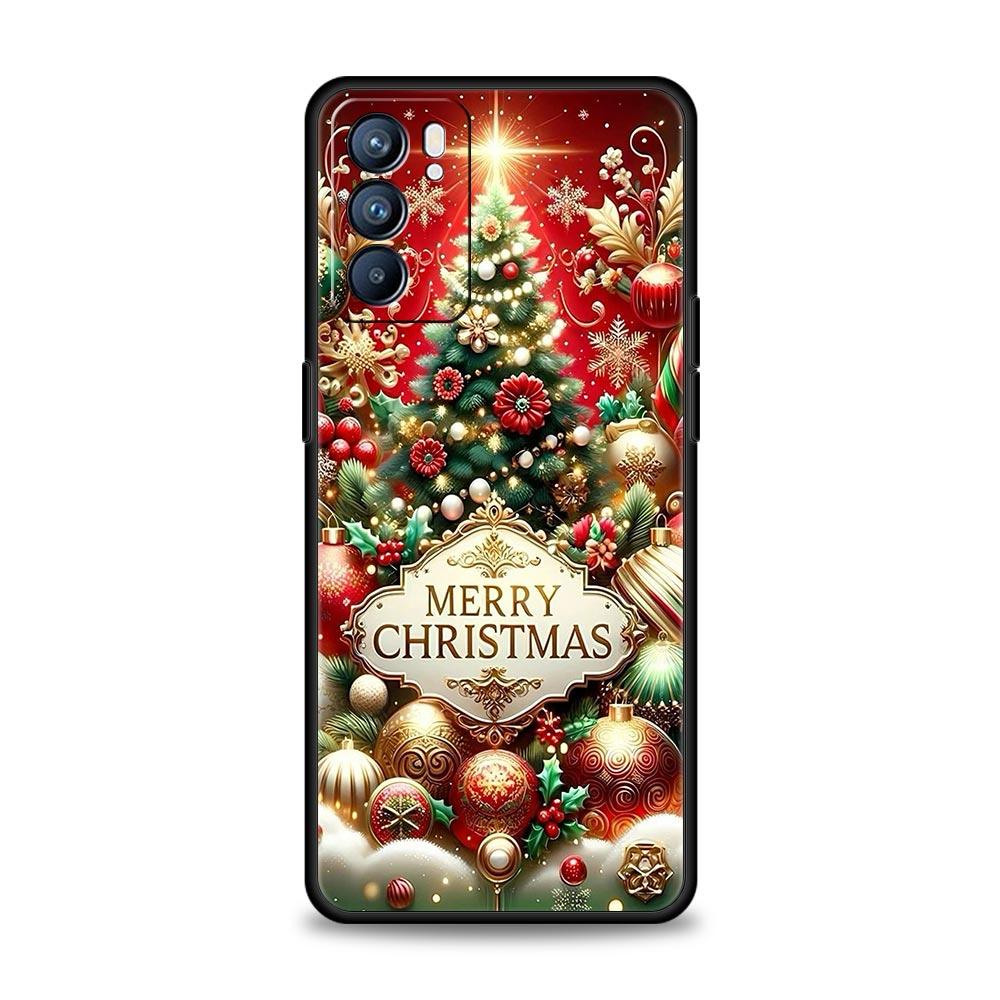 Merry Christmas Phone Case For Oppo A17 A31 A54 A57 A78 A79 A98 Find X5 X6 Reno 6 7 8 10 11 12 13 F Pro 5G Soft TPU Cover Fundas