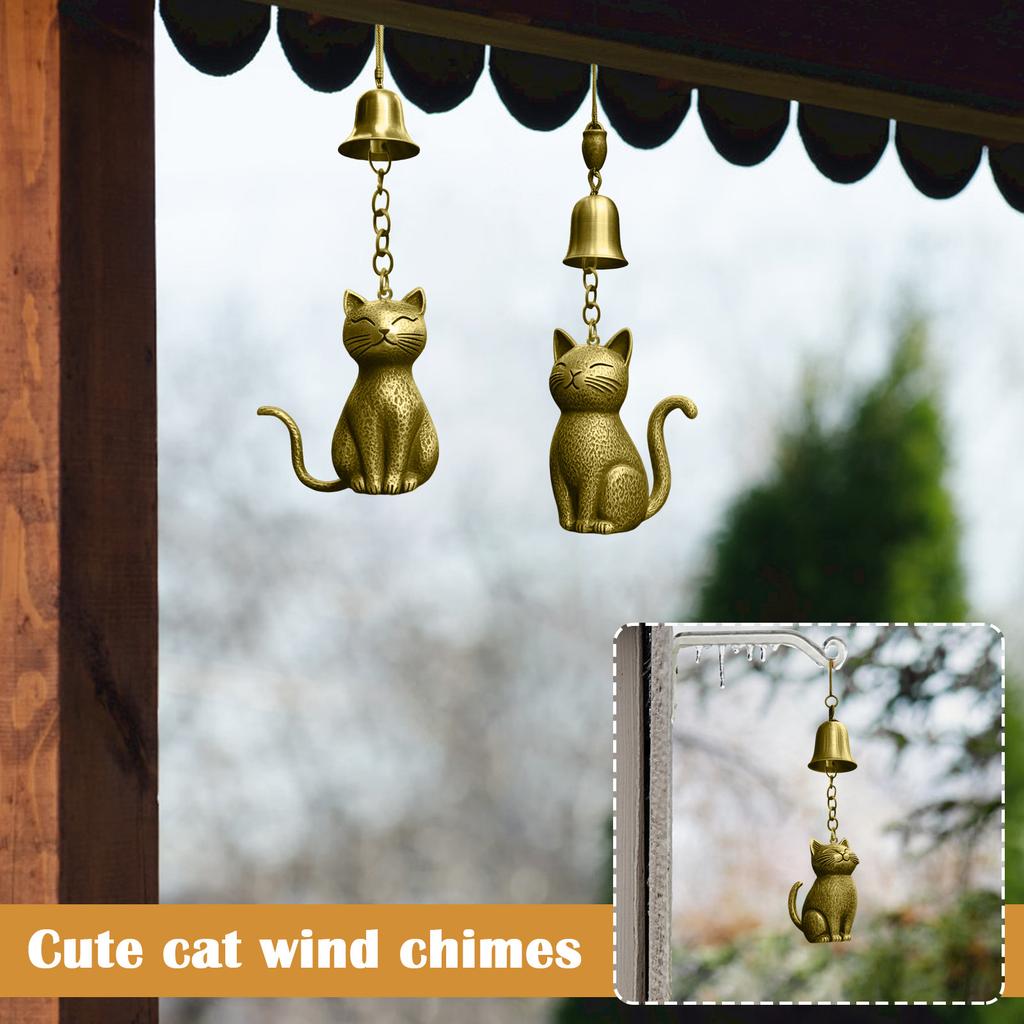 Cat Wind Chimes, Unique Cat Garden Decoration, Outdoor Cat Statue Theme Gift Wind Chimes For Cat Lovers