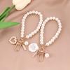 1PC Cute Shell Heart Bow Imitation Pearl Beads Chain Pendant Phone Keychain Imitation Pearl Bag Key Chain