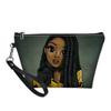 Custom Makeup Bags Afro African Girls Print Cute Cosmetic Bag Beauty Travel Organizer Make up Pouch Suitcase Women Toiletry Bag