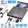 5-в-1 Внешний USB 3.0 Type-C DVD RW CD Привод Записывающее устройство Читатель Плеер Оптический привод Внешний Для ПК Ноутбука Windows 11 10