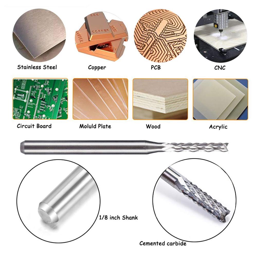 DSPIAE DB-03 Drill Bit Model DIY Tool 0.3-1.2mm Tungsten Steel Combo Set Sliver Hand Tool Hobby Accessory 10Pcs/set