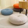 1pc Linen Futon Cushion, Contemporary Style Floor Cushion: Hand Wash Only, No Print, Polyester Filling, 39cm/15.35in Diameter