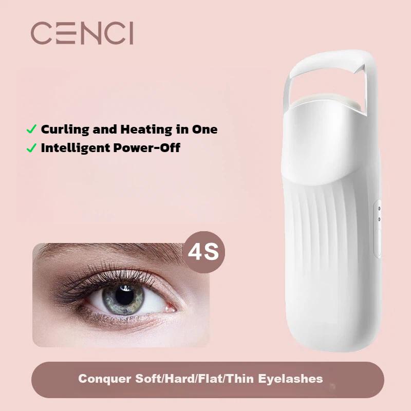 CENCI Electric Eyelash Curler, 4-Sec Automatic Heating Eyelash Curler, Heating Eyelash Shaping Tool, White, 1 Pack