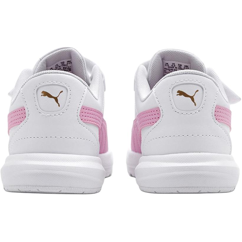 Puma Evolve Court V Jr Versatile Comfortable Low-Top Kids Skate Shoes Kids Sneaker White Pink 404315-02