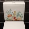 Sticker Green Leaf Floral Toilet Lid Stickers Removable Waterproof Bathroom Wall Decals for Cistern Decor