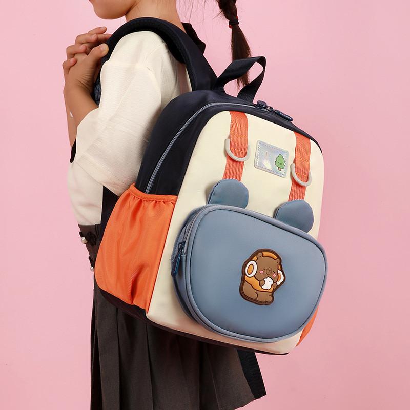 Pattern Capybara Kids Cartoon Backpack With Nylon Material And Color Bright