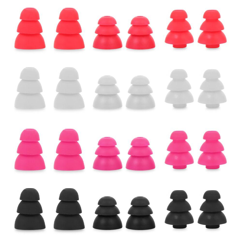 6 шт. Мягкие сменные амбушюры для наушников, силиконовые насадки, трехслойные накладки для наушников