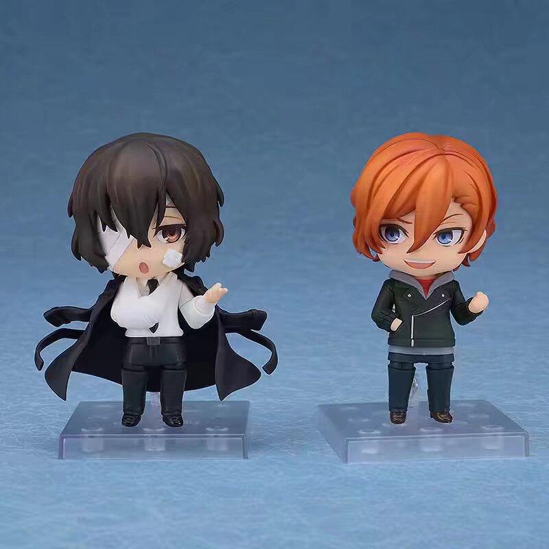 Generic Bungo Stray Dogs 2 Pack 15 Years Old Q Version Dazai Osamu Nakahara Chuuya Anime Action Figure Desktop Decor