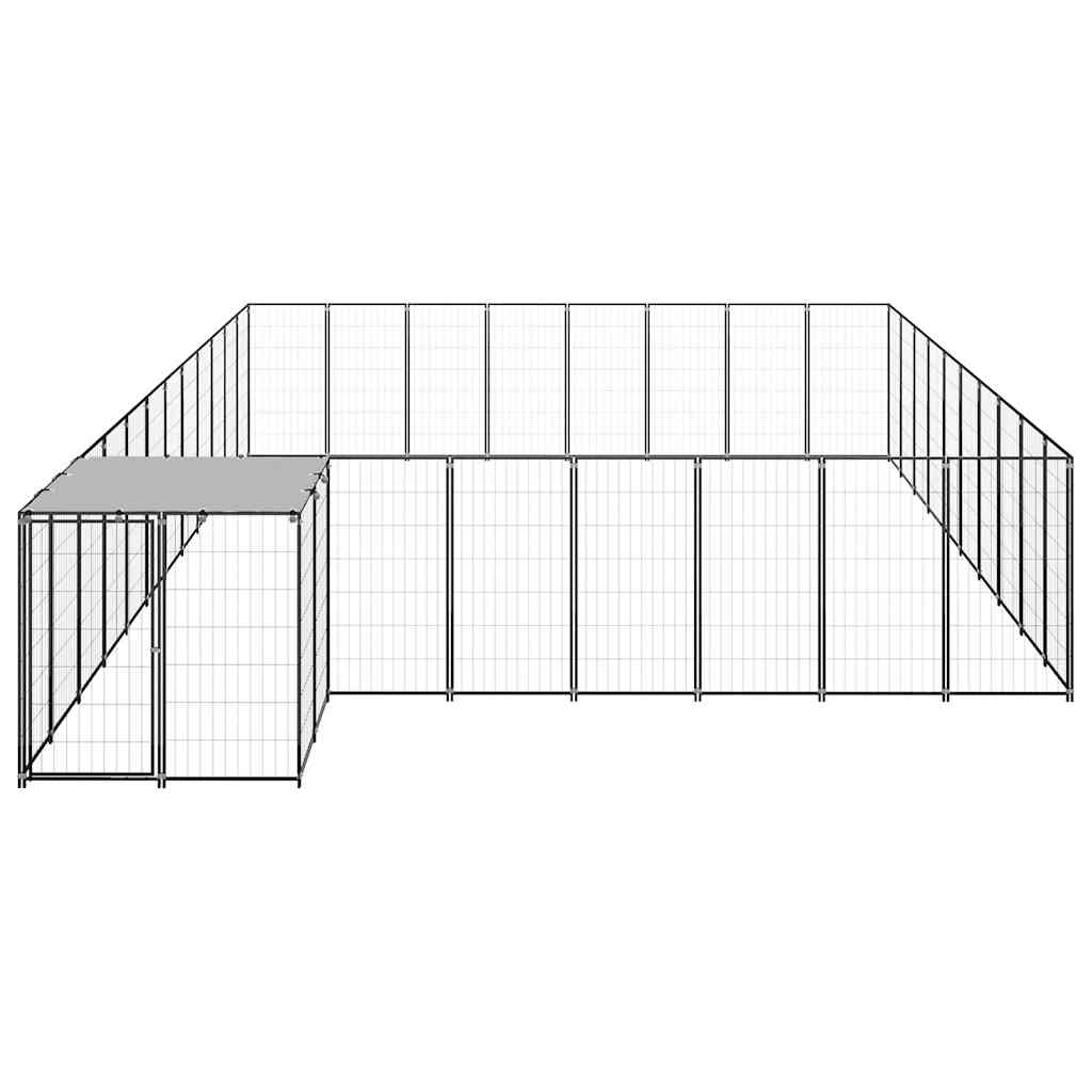 Dog Kennel Black 25.41 m² Steel