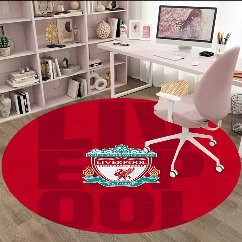 1pc L-Liverpool Carpet, Round Rug, Comfortable, Suitable for Entryways, Living Rooms, Office, And Bedrooms, Christmas Decoration