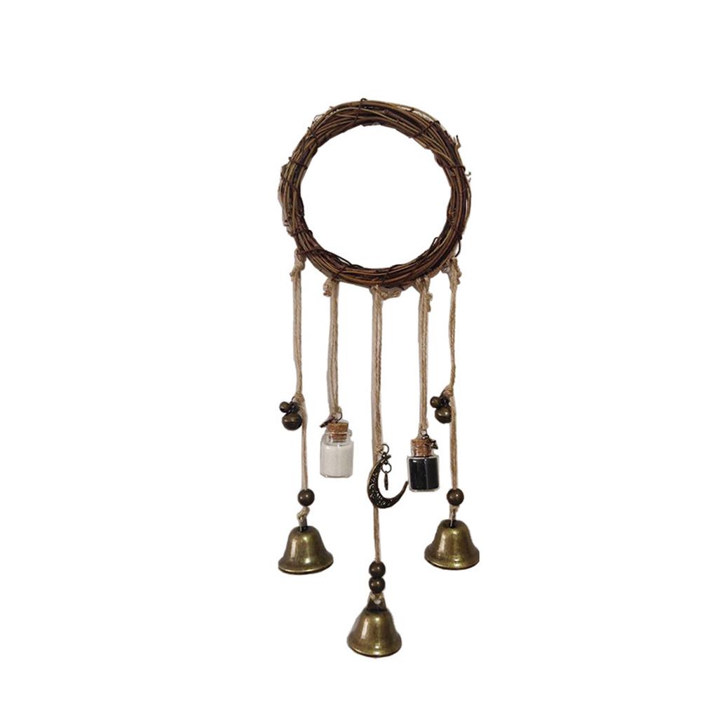 Witch Bell Door Handle Hanger Wiccan Wind Chime Bohemian Home Room Decoration with Protective Features for Indoor Use