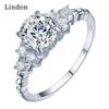 Lindon Classic Copper Alloy Zircon Ring Ladies Jewelry Wedding Promise Party Gift