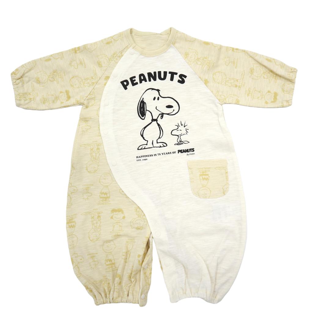 Newborn All Snoopy Newborn All Slub Jersey 75th Anniversary Baby Clothes Boys Girls Beige [TAKIHYO] Two-Way Two-Way 50-70