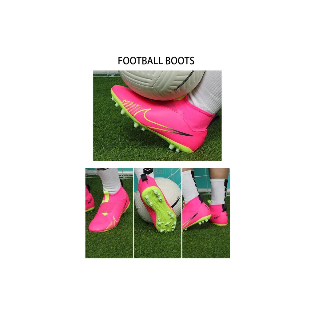 Nike Футбольные бутсы Mercurial Superfly 9 Academy AG для искусственной травы средней высоты, детские кроссовки розовые желтые DJ5613-605