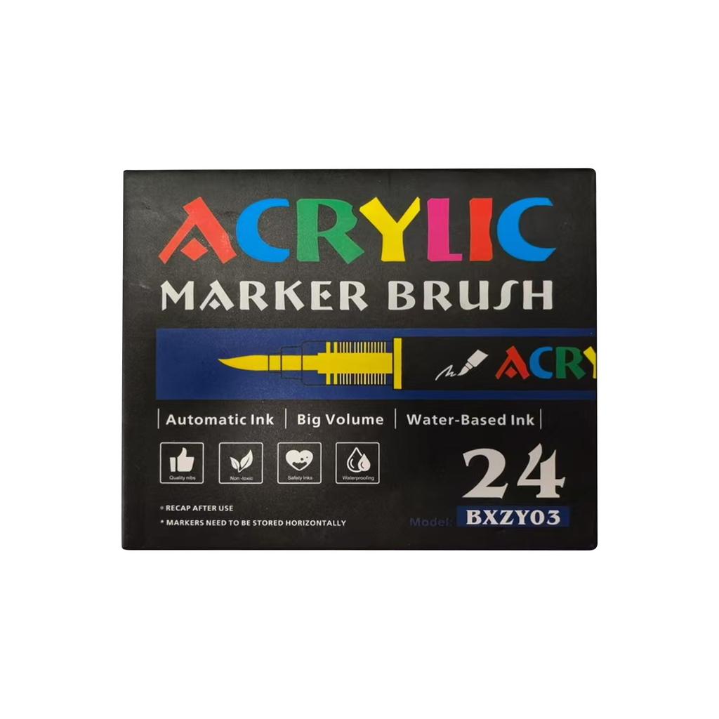 Straight Liquid Acrylic Marker Pen 12/24/36/48/60/80/120 Color Soft Head Student Art DIY Hand-painted Drawing Doodle Pen 10ml