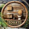 Деревянная табличка в деревенском стиле для туалета - Декоративная подвесная табличка для двери ванной комнаты, настенный декор - Идеальное домашнее подвесное украшение