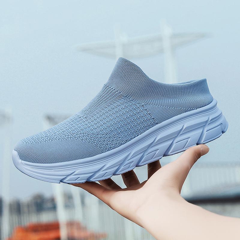 Fashion Men Half Slippers Mesh Breathable Casual Shoes Lightweight Man Loafers Summer Outdoor Non-slip Mens Walking Sneakers