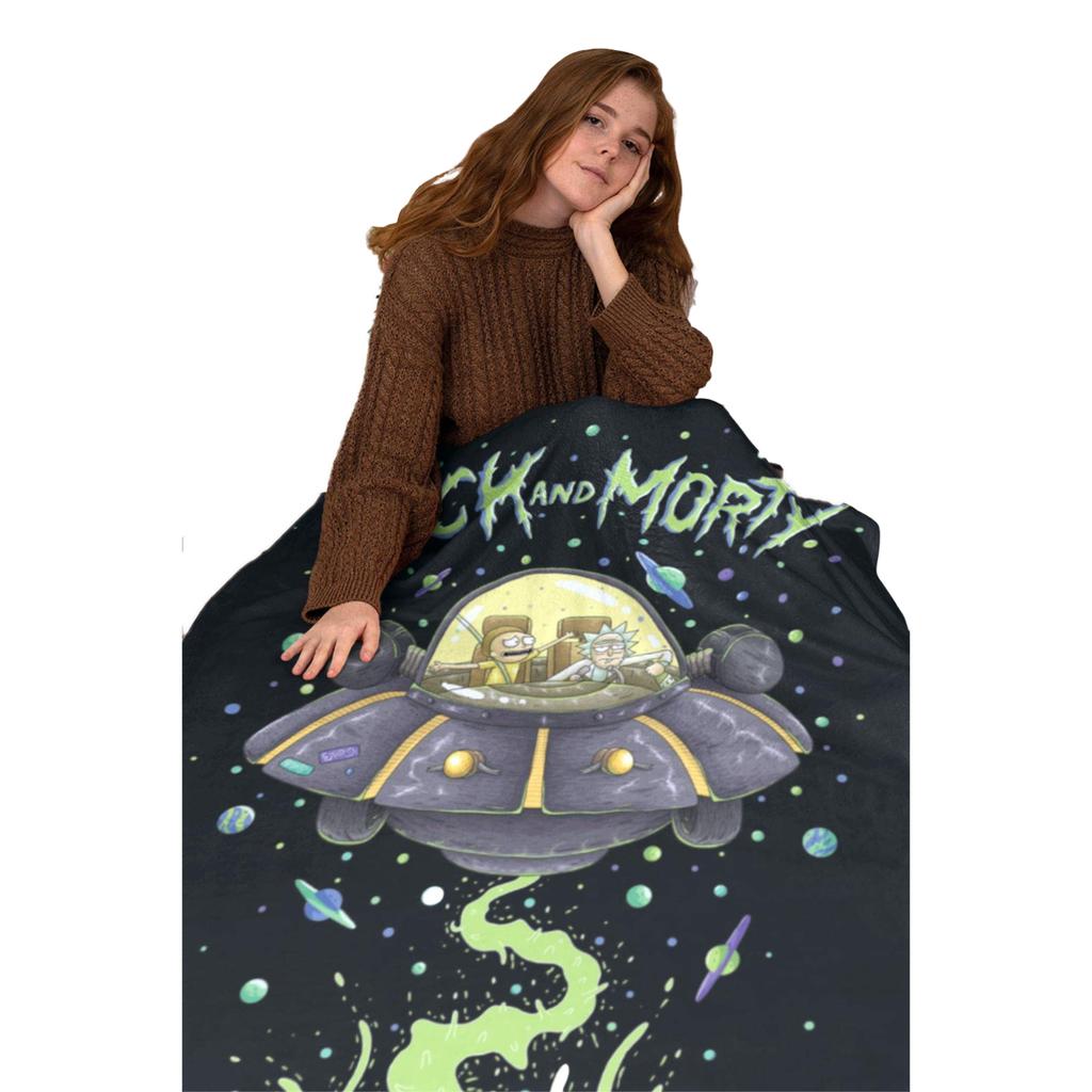 Rick And Morty UFO Space Cruiser Fleece Blanket